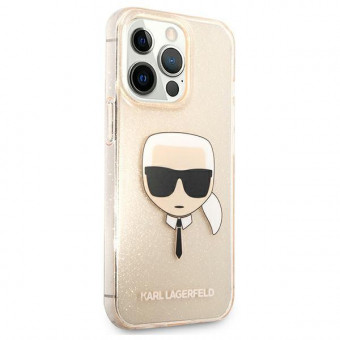 Karl Lagerfeld szilikon tok iphone 13 Pro, iphone 13, Arany glitter kemény tok