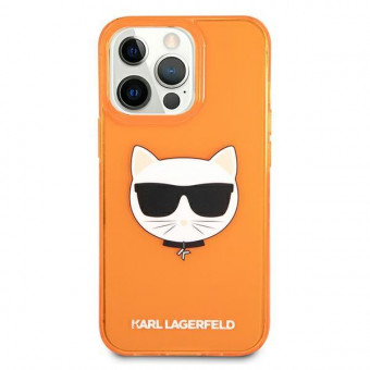 Karl Lagerfeld szilikon tok iphone 13 Pro, iphone 13, glitter narancs kemény tok
