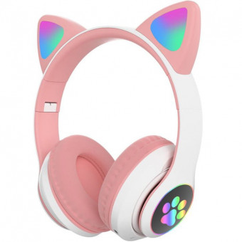 Fejhallgató vezeték nélküli , macska fülekkel , rózsaszín STN-28
