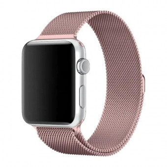 Apple Watch fém szíj, milánói stílus, 40/38 mm, rózsaszín