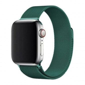 Apple Watch fém szíj, milánói stílus, 42/44 mm, zöld