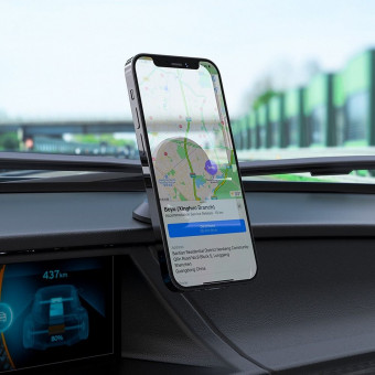 HOCO CA79 autós tartó (ragasztható, műszerfalra, 360-ban forgatható, mágneses) FEKETE