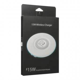 Vezeték nélküli töltő MT-30, 15W,  asztali, fehér