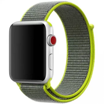 Apple Watch szíj, 38/40/41 mm, szövet, szürke-zöld