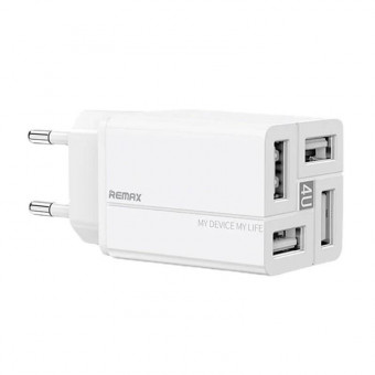 Remax adapter 4 USB, 3,4 A, RP-U43 fehér