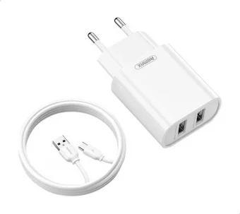 Remax töltő szett, 2USB, type C kábel 1m, RP-U35 fehér