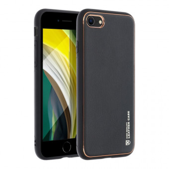 Bőr tok, iPhone 7 / 8 / SE2020 / SE2022, fekete