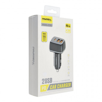 PAVAREAL autós töltő Type C PD 20W + 2x USB 4.8A PA-CC65 fehér