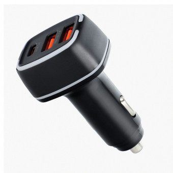 PAVAREAL autós töltő Type C PD 20W + 2x USB 4.8A PA-CC65 fekete
