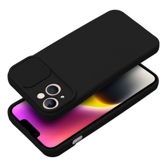Slide tok, iPhone 14 Plus, kamera védős, fekete