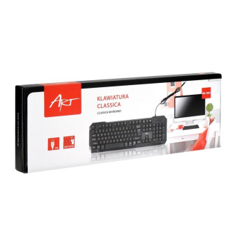ART vezetékes billentyűzet USB A QWERTY AK-46U fekete