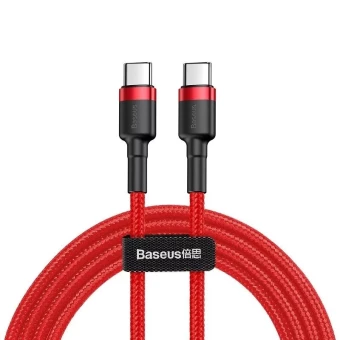 Baseus Cafule Type-C - Type-C Kábel - 2m 3A 60W - Piros