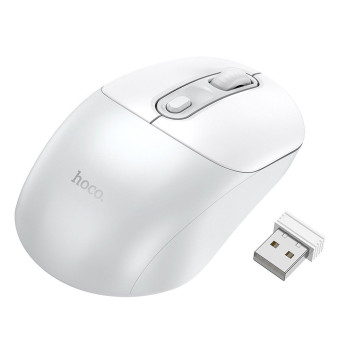 HOCO vezetéknélküli egér 2.4G GM28 szürke fehér