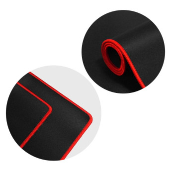 Gaming egérpad, fekete, 700*300*2mm piros szegéllyel