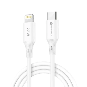 Forcell F-Energy kábel USB C - Lightning PD 3A 27W  1 m fehér