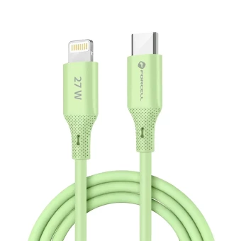 Forcell F-Energy kábel USB C - Lightning PD 3A 27W  1 m zöld