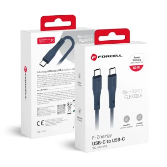 Forcell F-Energy kábel USB C - USB C QC4.0 PD 3A 60W  1m kék