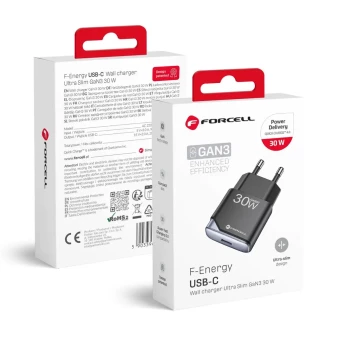 Forcell F-Energy Ultra Slim töltőfej USB C, GaN3 30W 