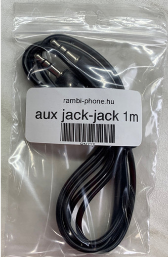 Aux kábel, 3.5 jack - 3.5 jack, fekete, 1M ECO