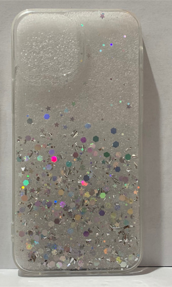 Szilikon tok, Star Glitter, iphone 13 Pro Max átlátszó