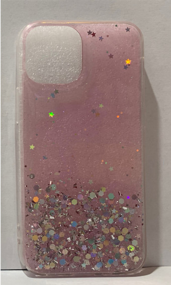 Szilikon tok, Star Glitter, iphone 13 Pro Max pink