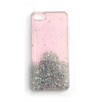 Szilikon tok, Star Glitter, iphone 13 Pro Max pink